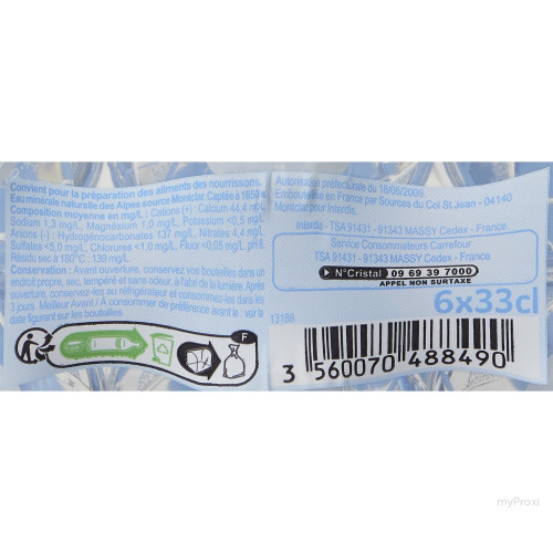 PET 6X33CL EAU ALPES CRF CLASS