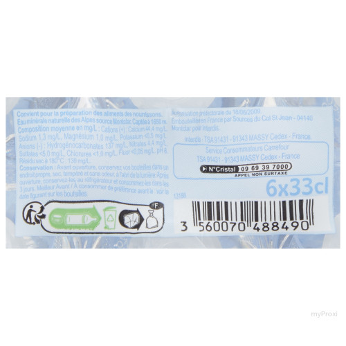 PET 6X33CL EAU ALPES CRF CLASS