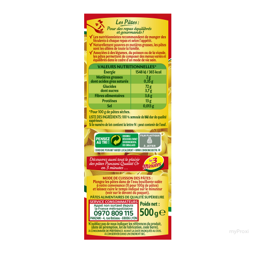 CEL 500G COUDES RAYES PANZANI
