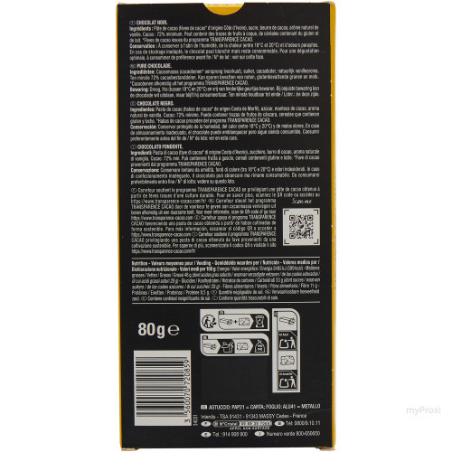 80G CHOC.NOIR 72% CRF SEL