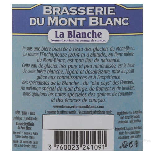 75CL BIERE BLCHE MT BLANC 4.7%