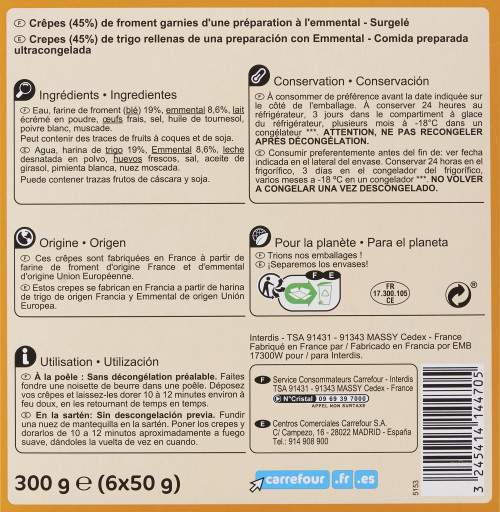 6X50G CREPES FROMAGE CRF CLASS