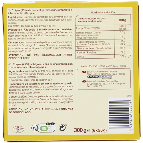 6X50G CREPES FROMAGE CRF CLASS