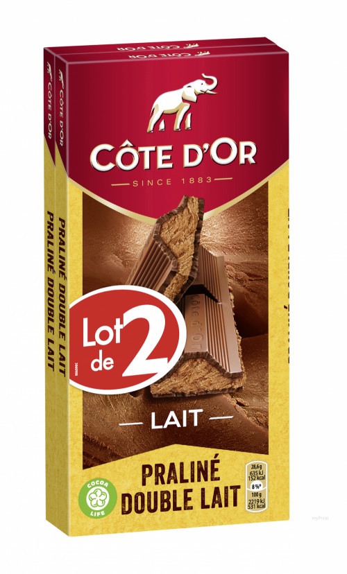 2X200G TAB CHOCO PRALINE LAIT
