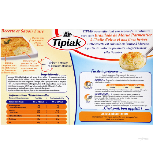 450G BRANDADE MORUE TIPIAK