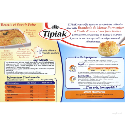 450G BRANDADE MORUE TIPIAK