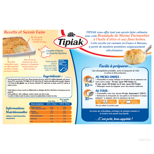 450G BRANDADE MORUE TIPIAK
