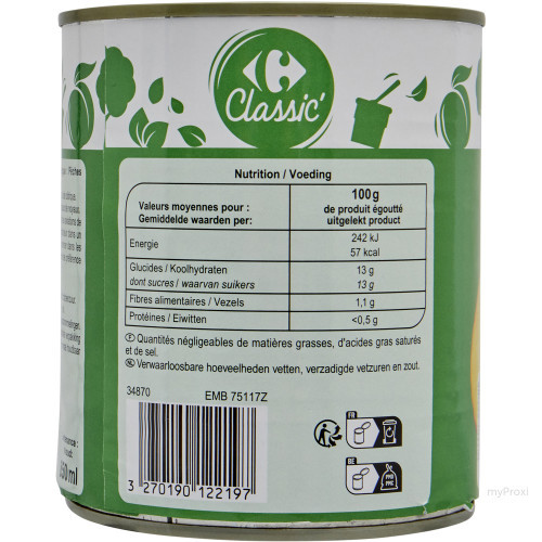 4/4 BOITE PECHES SIROP CRF CLA