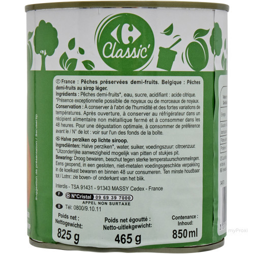 4/4 BOITE PECHES SIROP CRF CLA