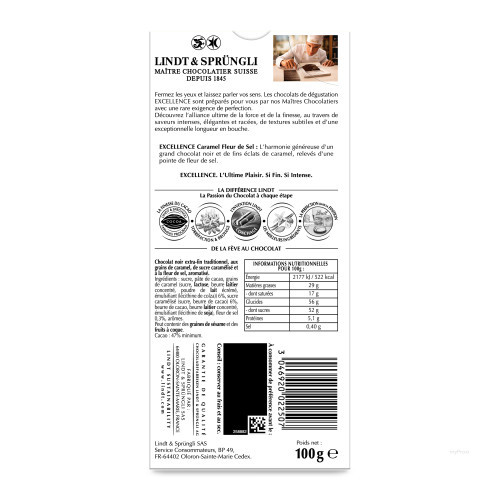 100G EXC. NOIR-CARAM.SEL LINDT