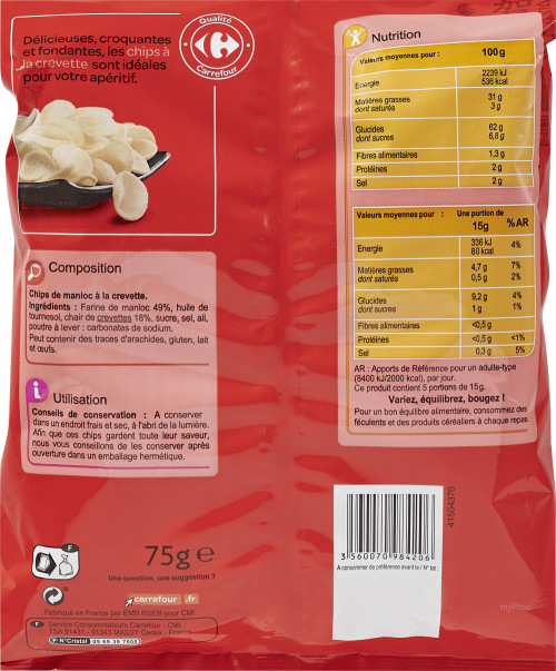 2X75G CHIPS CREVETTES CRF
