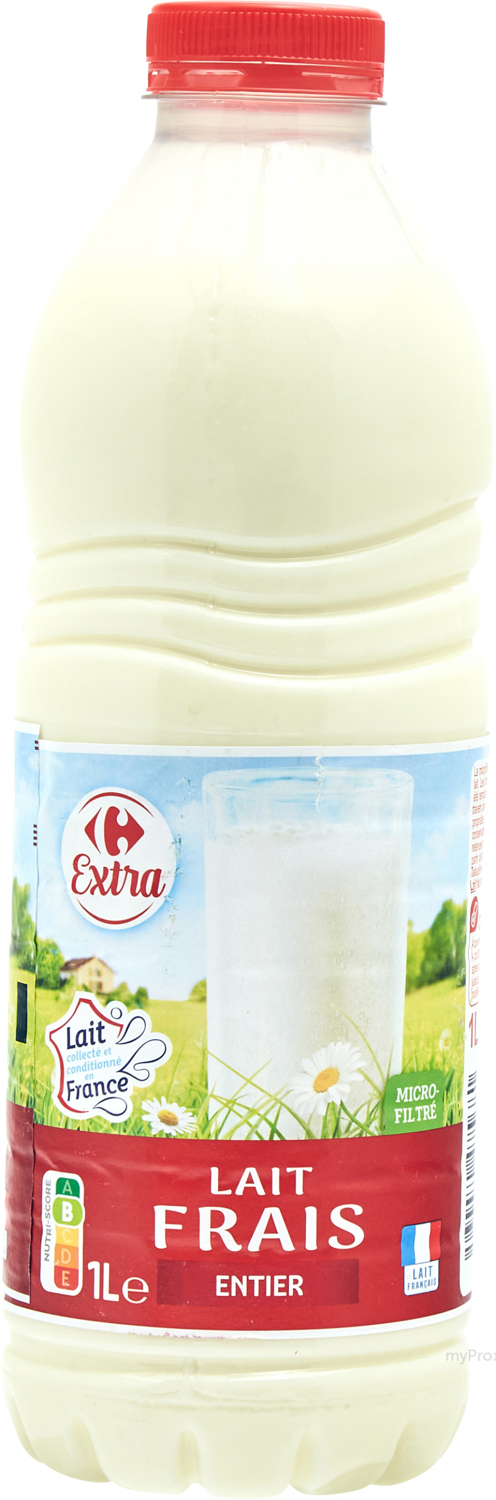 1L LAIT FRAIS ENTIER CARREFOUR