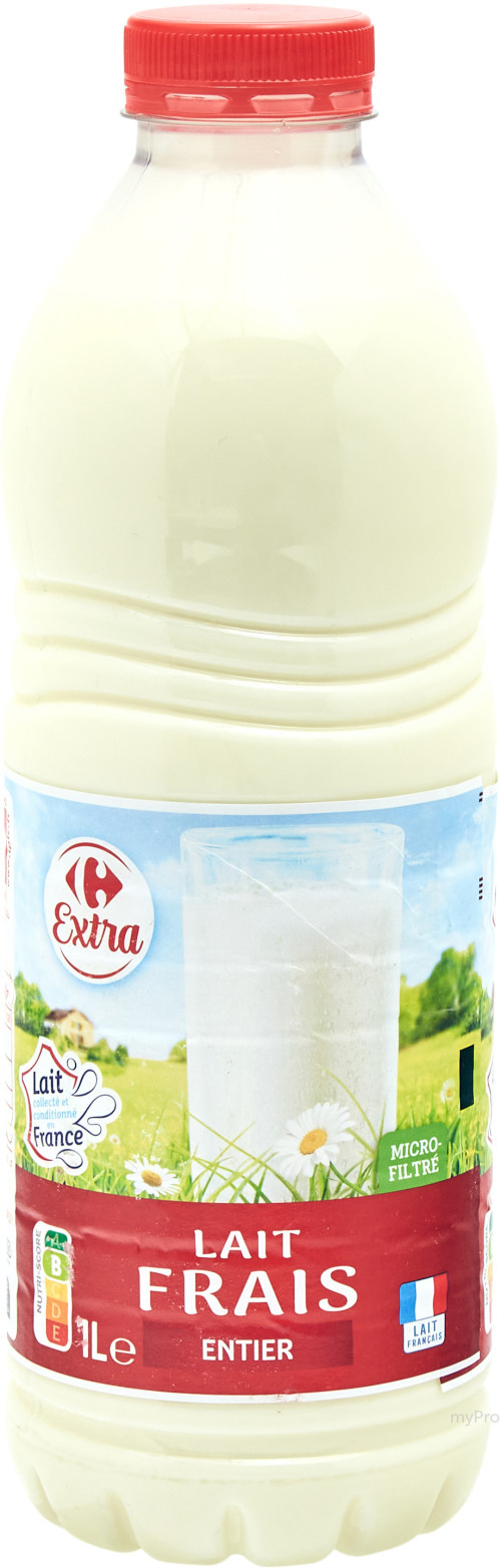 1L LAIT FRAIS ENTIER CARREFOUR