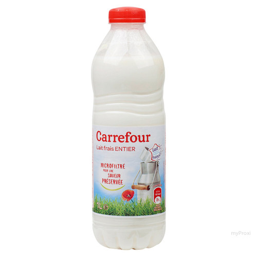 1L LAIT FRAIS ENTIER CARREFOUR