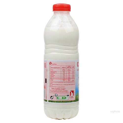1L LAIT FRAIS ENTIER CARREFOUR