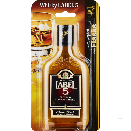 FLASK 20CL WHISKY 40%V LABEL 5