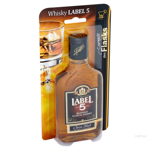 FLASK 20CL WHISKY 40%V LABEL 5