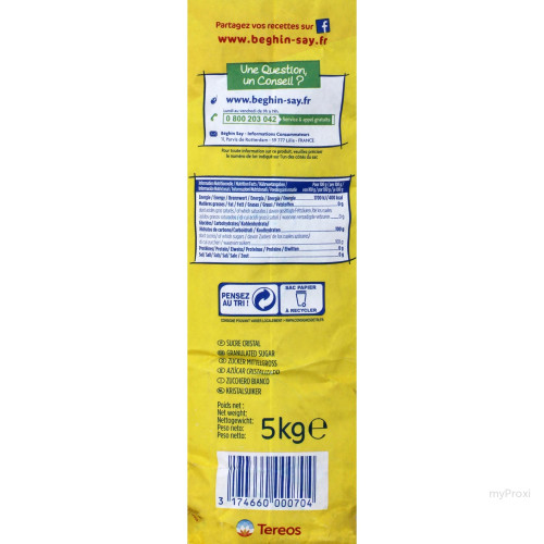 5KG SAC SUCRE CRISTALLISE