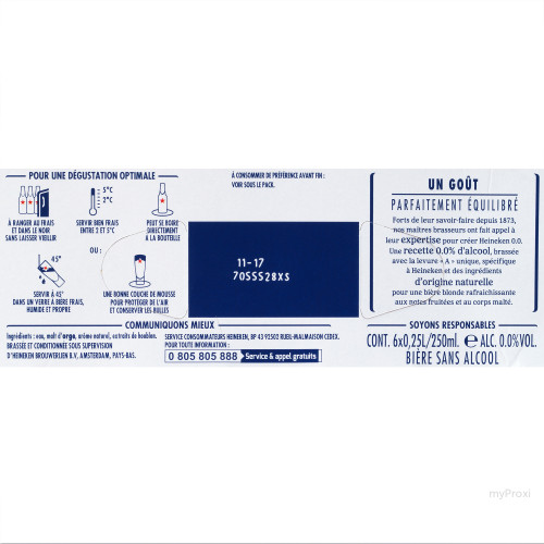 BLE 6X25CL HEINEKEN 0.0%