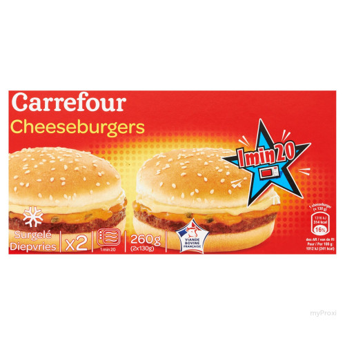 2X130G CHEESEBURGER CARREFOUR