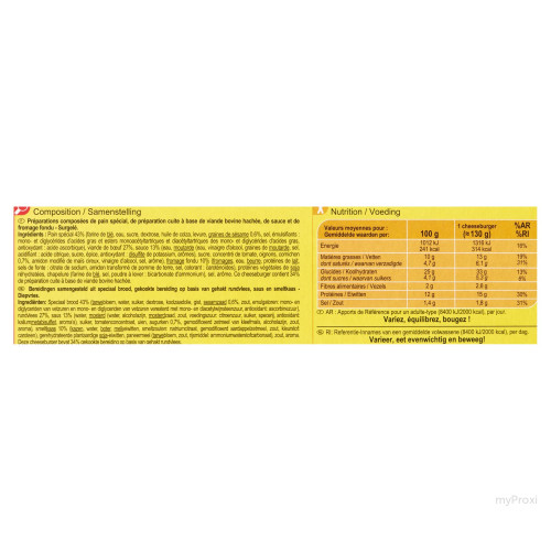 2X130G CHEESEBURGER CARREFOUR
