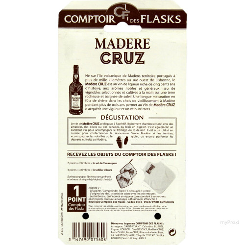 FLASK 20CL MADERE CRUZ 17%V