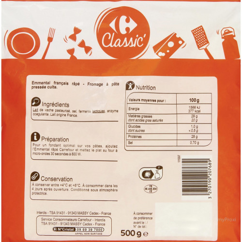 500G EMMENT.FRANCA.RAP.CRF CLA