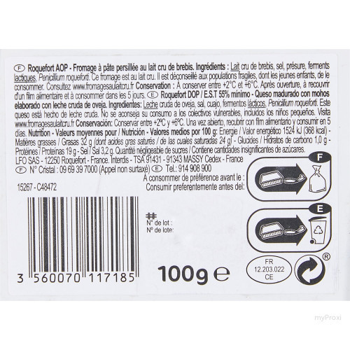 100G ROQUEFORT AOP CRF EXTRA