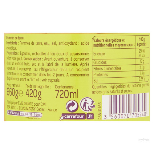 72CL POMMES DE TERRE CRF CLASS