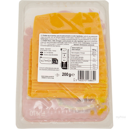 TRANCHE CHEDDAR 200G