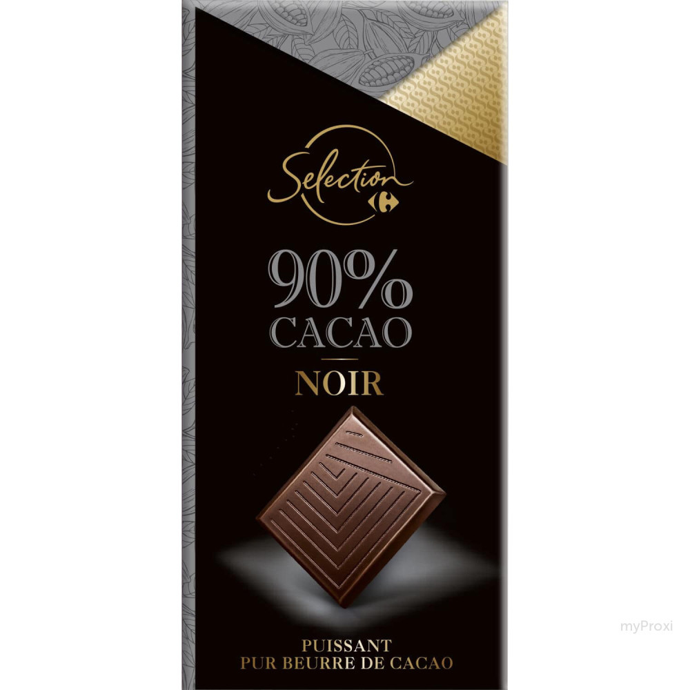 80G CHOCOLAT NOIR 90% CRF SEL