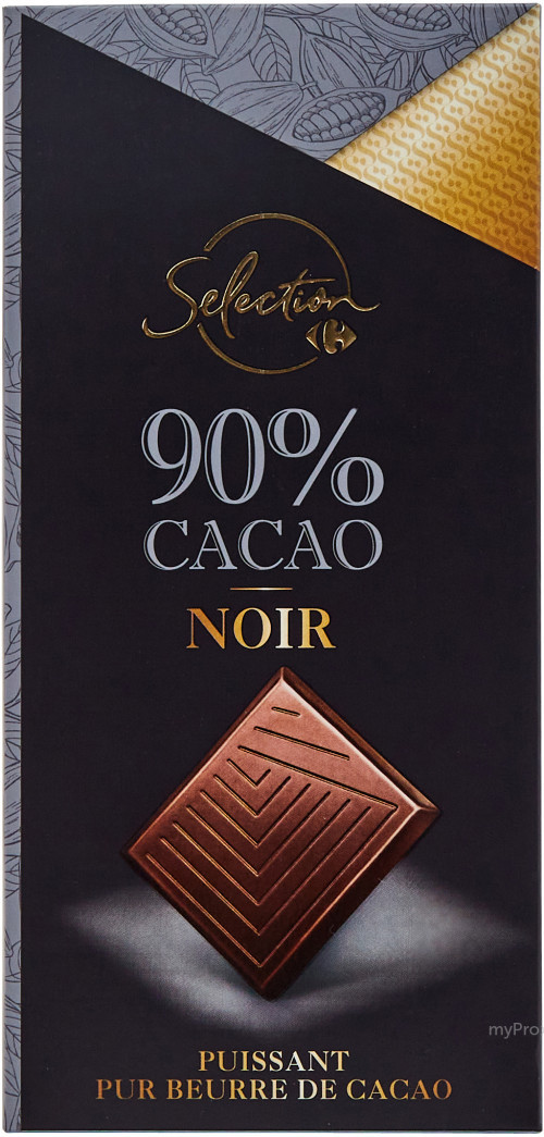 80G CHOCOLAT NOIR 90% CRF SEL