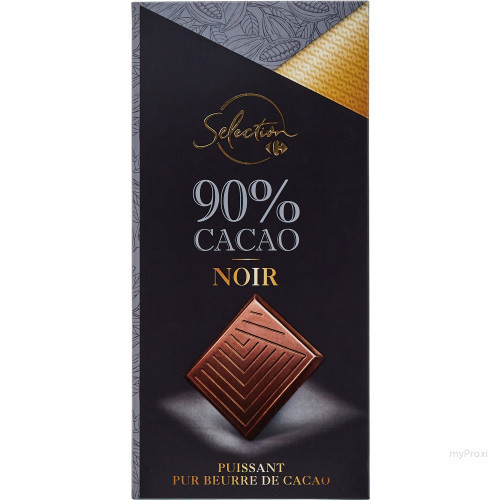 80G CHOCOLAT NOIR 90% CRF SEL