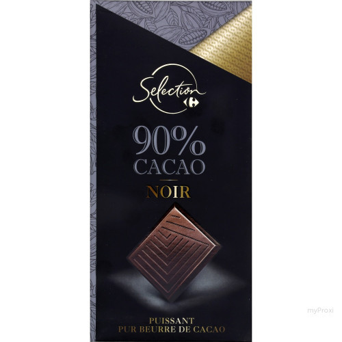80G CHOCOLAT NOIR 90% CRF SEL