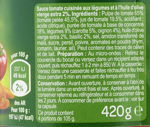 420G SAUCE PROVENCALE CRF CLAS
