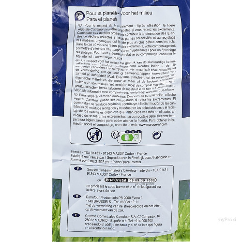 LITIERE VEGETAL 4,2KG CHAT CRF