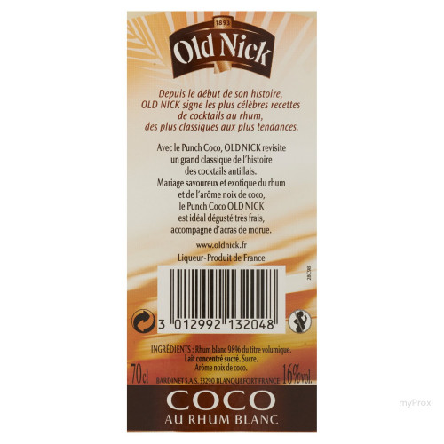 70CL PUNCH COCO 16%V OLD NICK