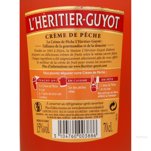 70CL CREME PECHE 15%V H.GUYOT