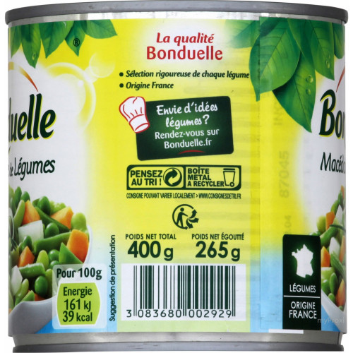 1/2 MACEDOINE LEGUME BONDUELLE