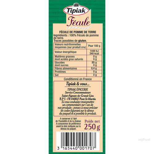 BTE 250G FECULE P.D.T TIPIAK