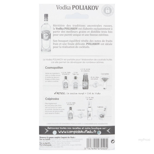20C FLASK VODKA 37.5% POLIAKOV