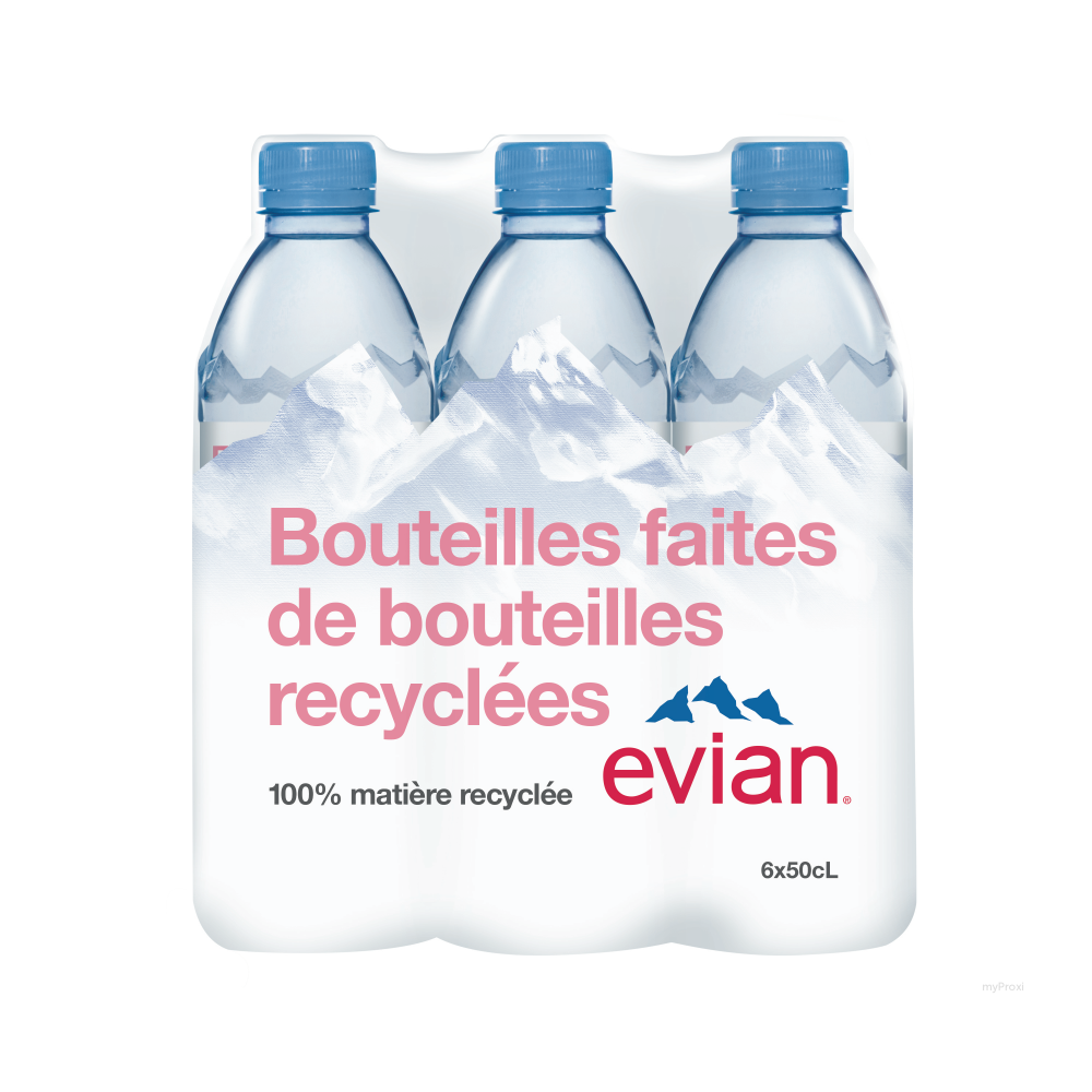 EVIAN 6X50CL PLASTIQUE RECYCLE