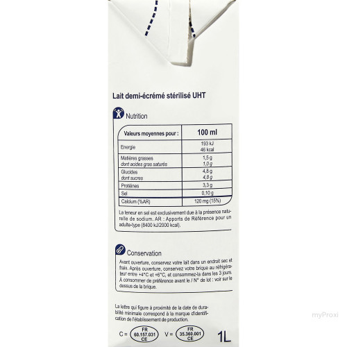 BK 6X1L LAIT 1/2 ECREME SIMPL