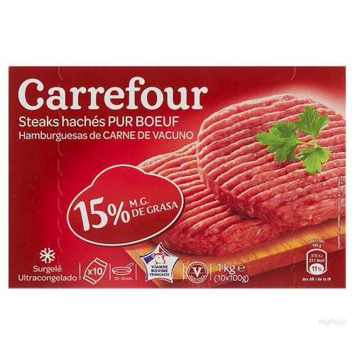10X100G STEAK HACHE 15%MG CRF
