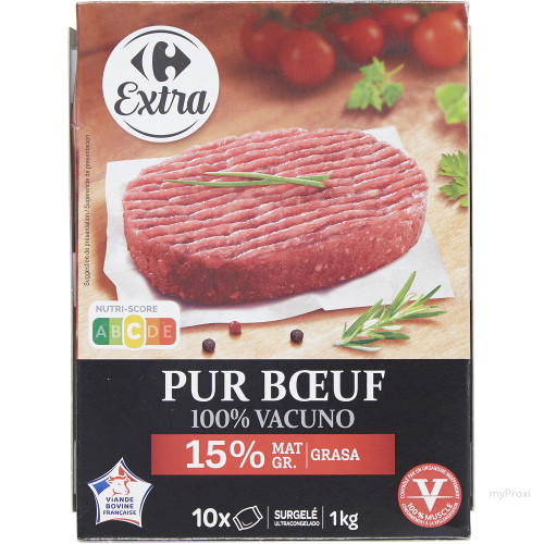 10X100G STEAK HACHE 15%MG CRF