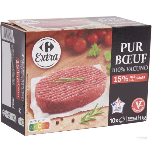 10X100G STEAK HACHE 15%MG CRF