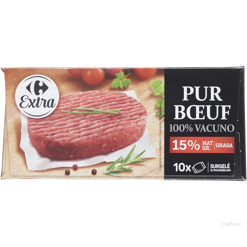 10X100G STEAK HACHE 15%MG CRF