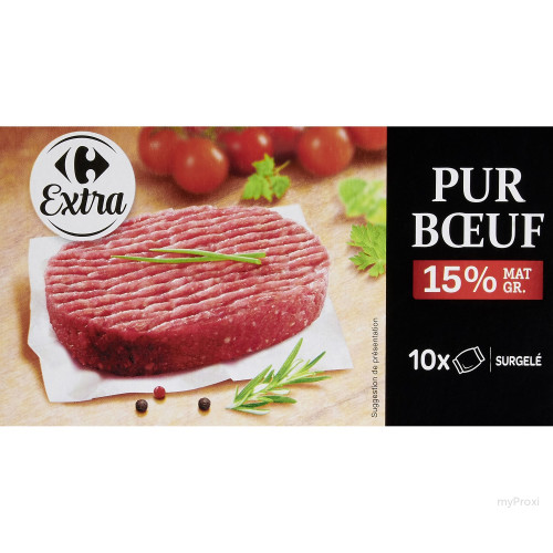 10X100G STEAK HACHE 15%MG CRF