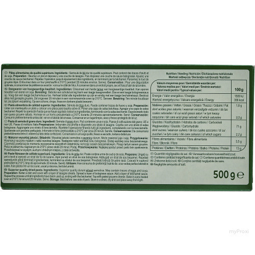 500G LASAGNE S/OEUFS CRF