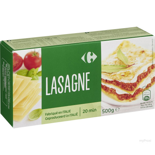 500G LASAGNE S/OEUFS CRF